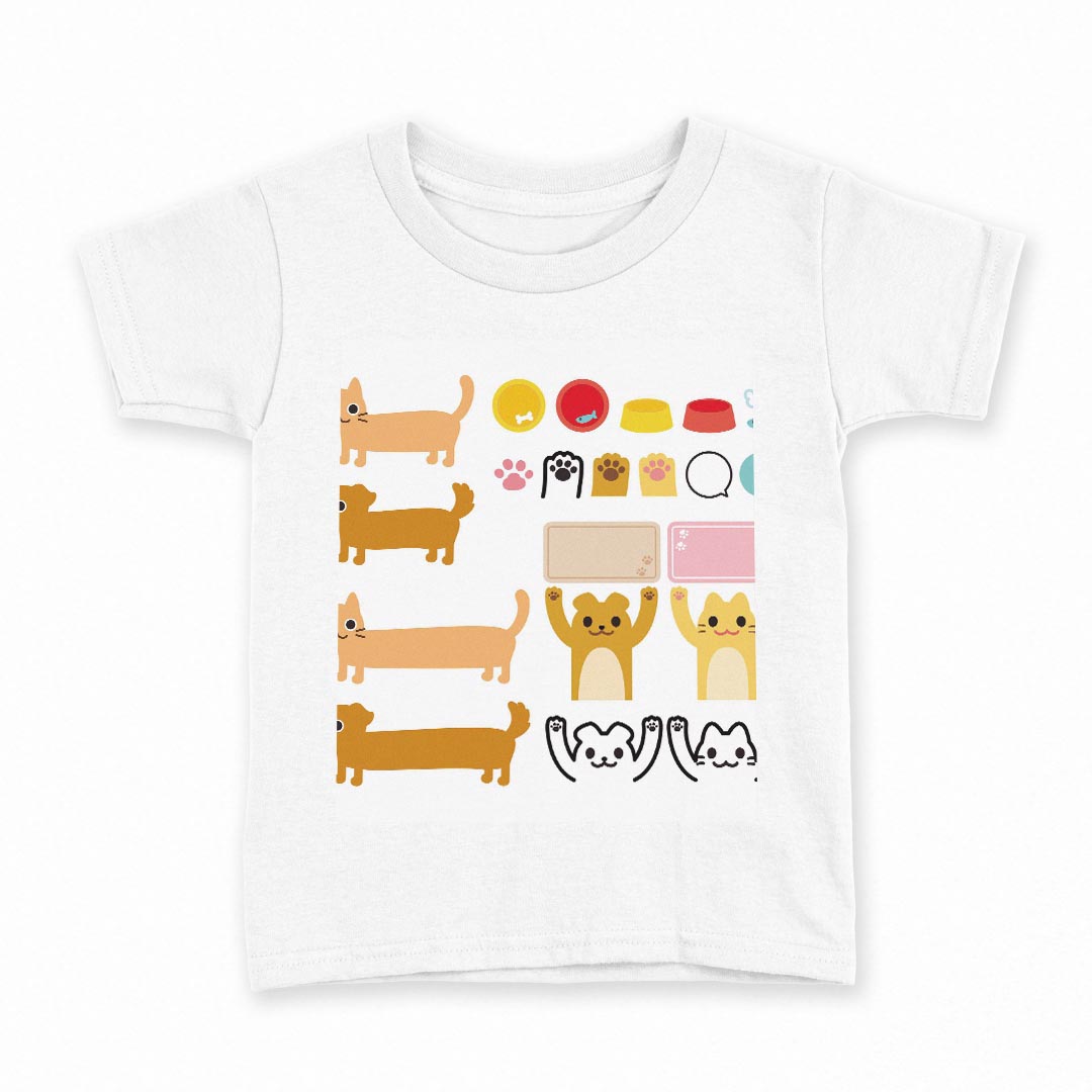 tシャツ キッズ 半袖 白地 デザイン 90 Tシャツ ティーシャツ T shirt 009304 動物　キャラクター　犬..
