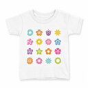 tシャツ キッズ 半袖 白地 デザイン 130 サイズ Tシャツ ティーシャツ T shirt 009313 カラフル 花(4)