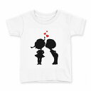tシャツ キッズ 半袖 白地 デザイン 100 サイズ Tシャツ ティーシャツ T shirt 009328 ハート 白 黒 キャラクター(4)