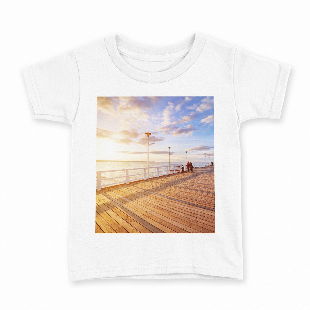 tシャツ キッズ 半袖 白地 デザイン 110 サイズ Tシャツ ティーシャツ T shirt 009370 風景　空　写真