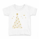 tシャツ キッズ 半袖 白地 デザイン 120 サイズ Tシャツ ティーシャツ T shirt 009490 クリスマス ツリー 星