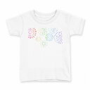 tシャツ キッズ 半袖 白地 デザイン 110 サイズ Tシャツ ティーシャツ T shirt 009639 花火 カラフル シンプル(4)