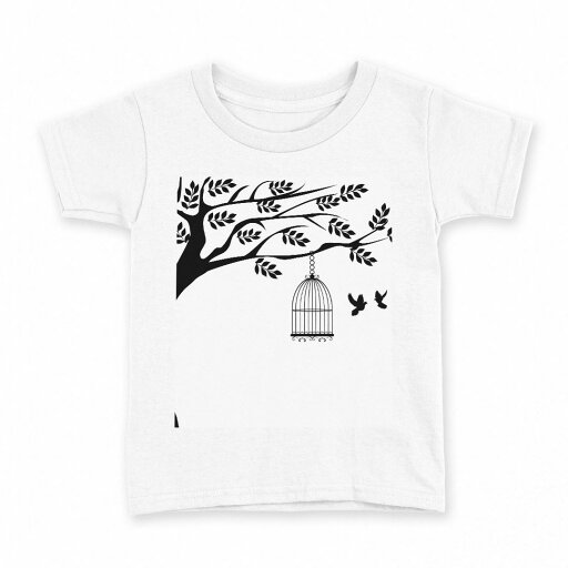 tシャツ キッズ 半袖 白地 デザイン 100 サイズ Tシャツ ティーシャツ T shirt 009706 植物 鳥 モノクロ tシャツ キッズ 半袖 白地 デザイン 100 サイズ Tシャツ ティーシャツ T shirt 009706 植物 鳥 モノクロ