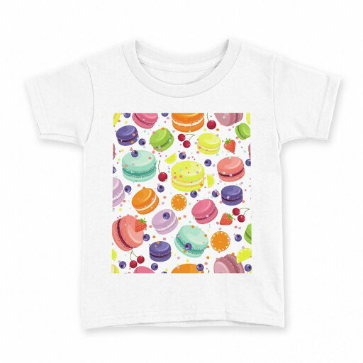 tシャツ キッズ 半袖 白地 デザイン 120 サイズ Tシャツ ティーシャツ T shirt 009741 デザート マカロン カラフル tシャツ キッズ 半袖 白地 デザイン 120 サイズ Tシャツ ティーシャツ T shirt 009741 デザート マカロン カラフル