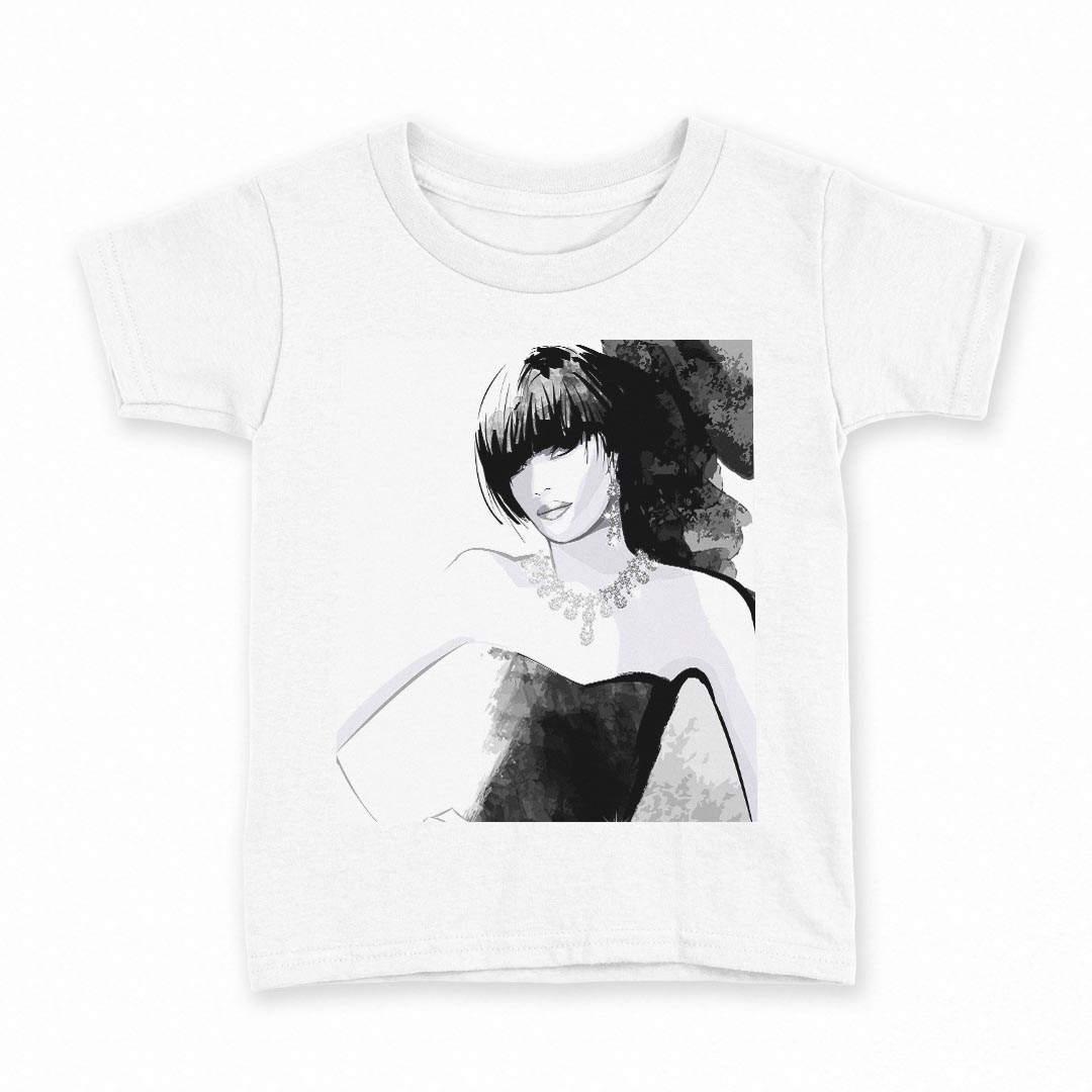 tシャツ キッズ 半袖 白地 デザイン 90 Tシャツ ティーシャツ T shirt 009915 人物　水彩　おしゃれ