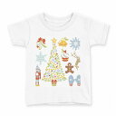 tシャツ キッズ 半袖 白地 デザイン 120 サイズ Tシャツ ティーシャツ T shirt 009956 クリスマス ツリー 雪