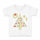 tシャツ キッズ 半袖 白地 デザイン 120 サイズ Tシャツ ティーシャツ T shirt 009957 クリスマス ツリー リース