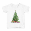 tシャツ キッズ 半袖 白地 デザイン 120 サイズ Tシャツ ティーシャツ T shirt 009987 クリスマス ツリー プレゼント