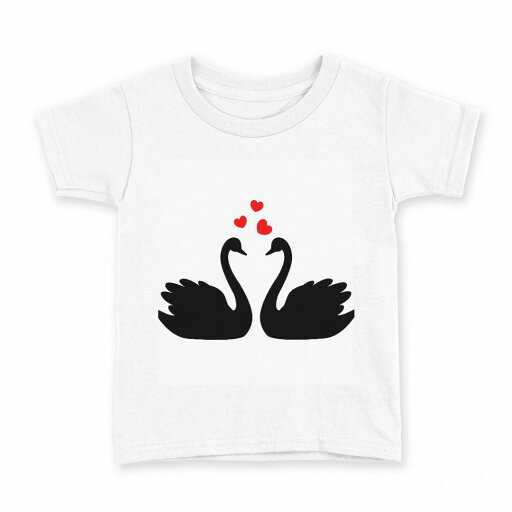 tシャツ キッズ 半袖 白地 デザイン 160 サイズ Tシャツ ティーシャツ T shirt 010004 鳥 白鳥 ハート tシャツ キッズ 半袖 白地 デザイン 160 サイズ Tシャツ ティーシャツ T shirt 010004 鳥 白鳥 ハート
