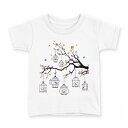 tシャツ キッズ 半袖 白地 デザイン 150 サイズ Tシャツ ティーシャツ T shirt 010011 鳥 カラフル(4)