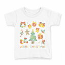 tシャツ キッズ 半袖 白地 デザイン 120 サイズ Tシャツ ティーシャツ T shirt 010017 クリスマス ツリー 英語