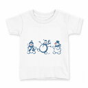 tシャツ キッズ 半袖 白地 デザイン 110 サイズ Tシャツ ティーシャツ T shirt 010075 クリスマス 雪 雪だるま(4)
