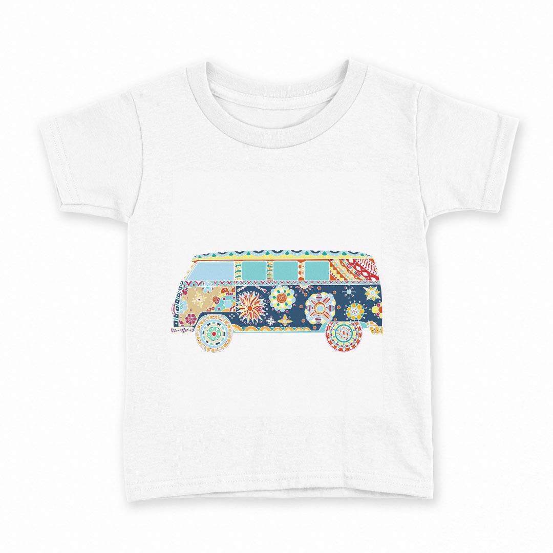 Rakuten - tシャツ キッズ 半袖 白地 デザイン 110 サイズ Tシャツ ティーシャツ T shirt 010122 アジアン　乗り物　カラフル