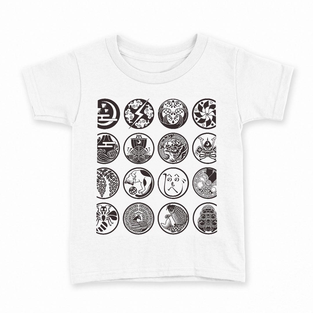 tシャツ キッズ 半袖 白地 デザイン 100 サイズ Tシャツ ティーシャツ T shirt 010167 和風　和柄　白..