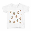 tシャツ キッズ 半袖 白地 デザイン 100 サイズ Tシャツ ティーシャツ T shirt 010194 動物 熊 うさぎ(4)