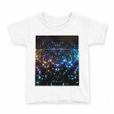 tシャツ キッズ 半袖 白地 デザイン 160 サイズ Tシャツ ティーシャツ T shirt 010199 キラキラ 宇宙 カラフル(4)