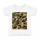 tシャツ キッズ 半袖 白地 デザイン 130 サイズ Tシャツ ティーシャツ T shirt 010207 迷彩 緑(4)