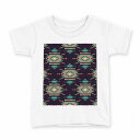 tシャツ キッズ 半袖 白地 デザイン 90 Tシャツ ティーシャツ T shirt 010225 アジアン 模様 緑(4)