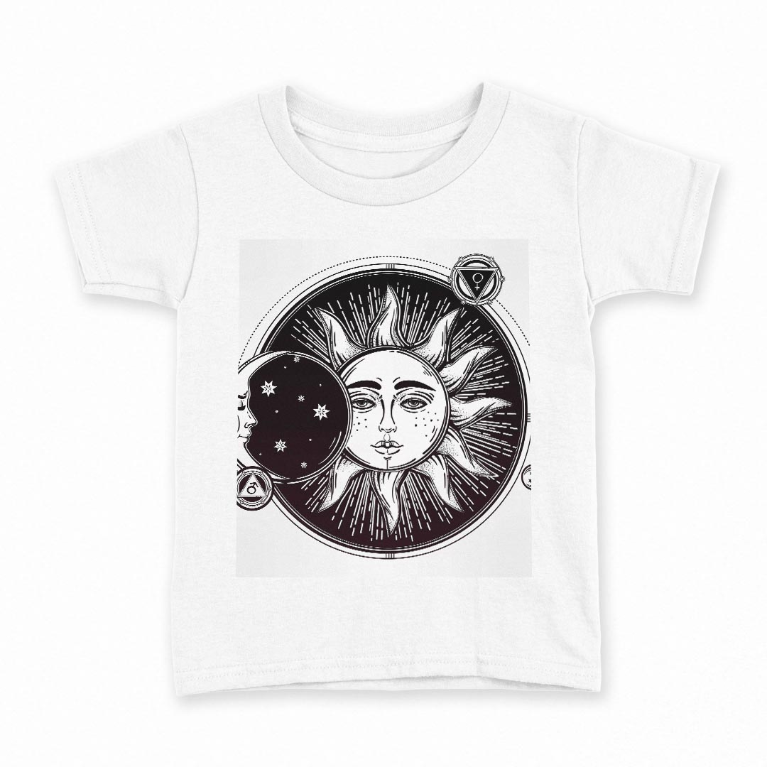 Other - tシャツ キッズ 半袖 白地 デザイン 140 サイズ Tシャツ ティーシャツ T shirt 010234 太陽　月　キャラクター
