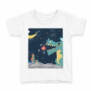 tシャツ キッズ 半袖 白地 デザイン 110 サイズ Tシャツ ティーシャツ T shirt 010306 怪獣 恐竜 月(4)