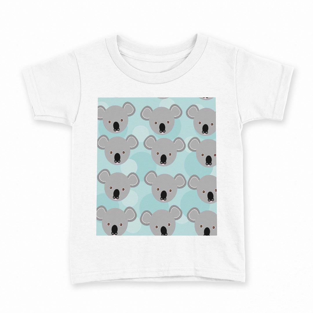 tシャツ キッズ 半袖 白地 デザイン 130 サイズ Tシャツ ティーシャツ T shirt 010373 動物　コアラ　青
