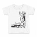 tシャツ キッズ 半袖 白地 デザイン 110 サイズ Tシャツ ティーシャツ T shirt 010407 化学 模様 白 黒(4)