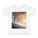tシャツ キッズ 半袖 白地 デザイン 150 サイズ Tシャツ ティーシャツ T shirt 010462 宇宙 惑星 写真(4)