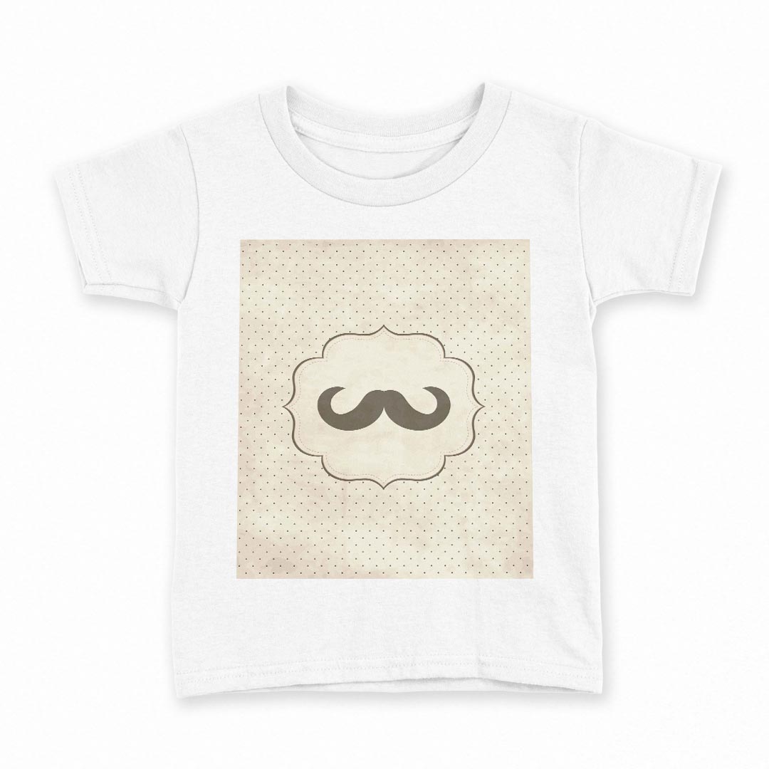 tシャツ キッズ 半袖 白地 デザイン 120 サイズ Tシャツ ティーシャツ T shirt 010500 ひげ　水玉　ド..