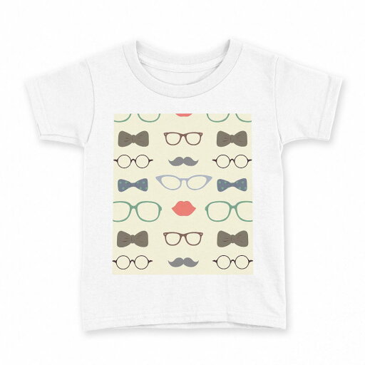 tシャツ キッズ 半袖 白地 デザイン 100 サイズ Tシャツ ティーシャツ T shirt 010506 めがね ひげ くちびる tシャツ キッズ 半袖 白地 デザイン 100 サイズ Tシャツ ティーシャツ T shirt 010506 めがね ひげ くちびる