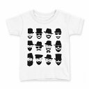 tシャツ キッズ 半袖 白地 デザイン 140 サイズ Tシャツ ティーシャツ T shirt 010513 ひげ めがね 帽子(4)