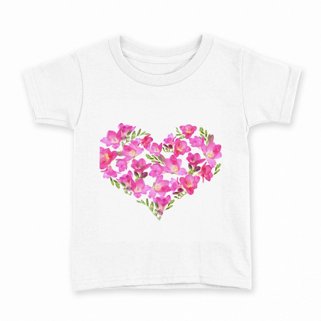 tシャツ キッズ 半袖 白地 デザイン 150 サイズ Tシャツ ティーシャツ T shirt 010653 ハート　　ピンク