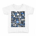 tシャツ キッズ 半袖 白地 デザイン 130 サイズ Tシャツ ティーシャツ T shirt 010815 道路 標識 青(4)