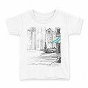 tシャツ キッズ 半袖 白地 デザイン 90 Tシャツ ティーシャツ T shirt 010819 イラスト 車 風景(4)