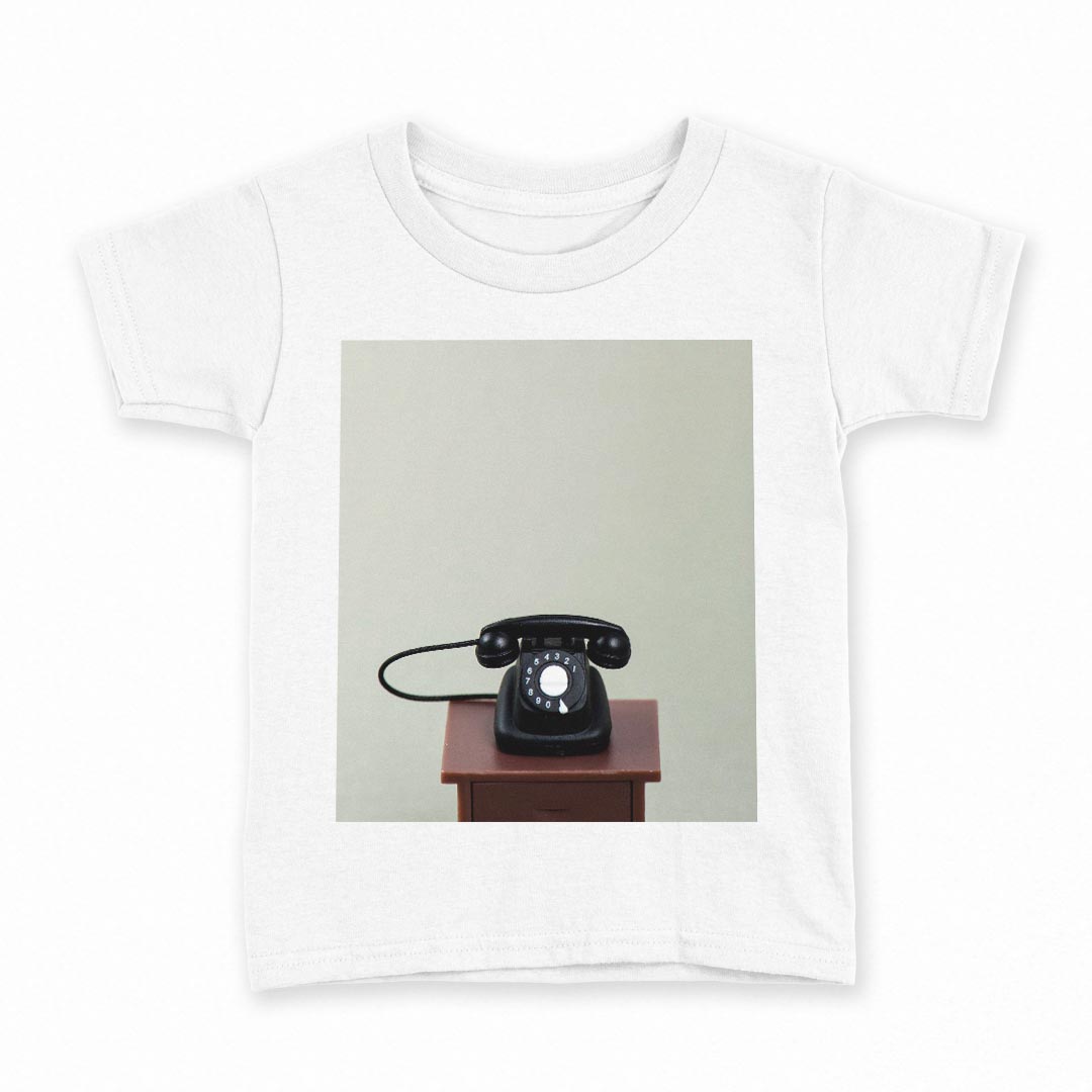乐天商城 - tシャツ キッズ 半袖 白地 デザイン 150 サイズ Tシャツ ティーシャツ T shirt 010871 電話　レトロ　写真