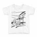 tシャツ キッズ 半袖 白地 デザイン 120 サイズ Tシャツ ティーシャツ T shirt 010956 トラック 乗り物 車(4)