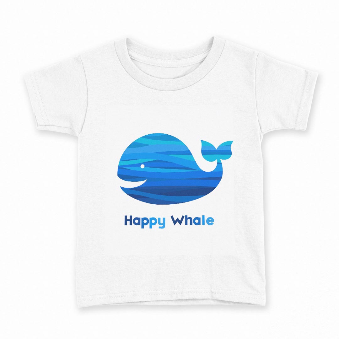 tシャツ キッズ 半袖 白地 デザイン 90 Tシャツ ティーシャツ T shirt 010957 海　くじら　青