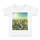 tシャツ キッズ 半袖 白地 デザイン 160 サイズ Tシャツ ティーシャツ T shirt 011053 花 ひまわり 夏(4)
