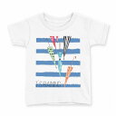 tシャツ キッズ 半袖 白地 デザイン 110 サイズ Tシャツ ティーシャツ T shirt 011166 傘 ボーダー 青(4)