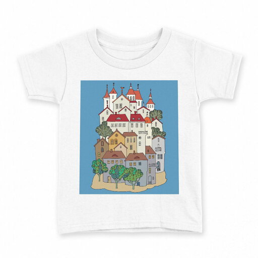 tシャツ キッズ 半袖 白地 デザイン 100 サイズ Tシャツ ティーシャツ T shirt 011197 建物 風景 イラスト tシャツ キッズ 半袖 白地 デザイン 100 サイズ Tシャツ ティーシャツ T shirt 011197 建物 風景 イラスト