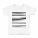 tシャツ キッズ 半袖 白地 デザイン 120 サイズ Tシャツ ティーシャツ T shirt 011238 ボーダー 白 黒