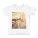 tシャツ キッズ 半袖 白地 デザイン 120 サイズ Tシャツ ティーシャツ T shirt 011287 写真 風景 道(4)
