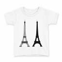 tシャツ キッズ 半袖 白地 デザイン 150 サイズ Tシャツ ティーシャツ T shirt 011454 塔 シンプル 風景(4)