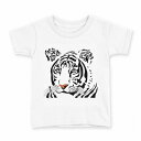 tシャツ キッズ 半袖 白地 デザイン 110 サイズ Tシャツ ティーシャツ T shirt 011548 動物 アニマル 虎(4)