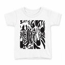 tシャツ キッズ 半袖 白地 デザイン 100 サイズ Tシャツ ティーシャツ T shirt 011579 ゼブラ柄 アニマル柄 動物(4)