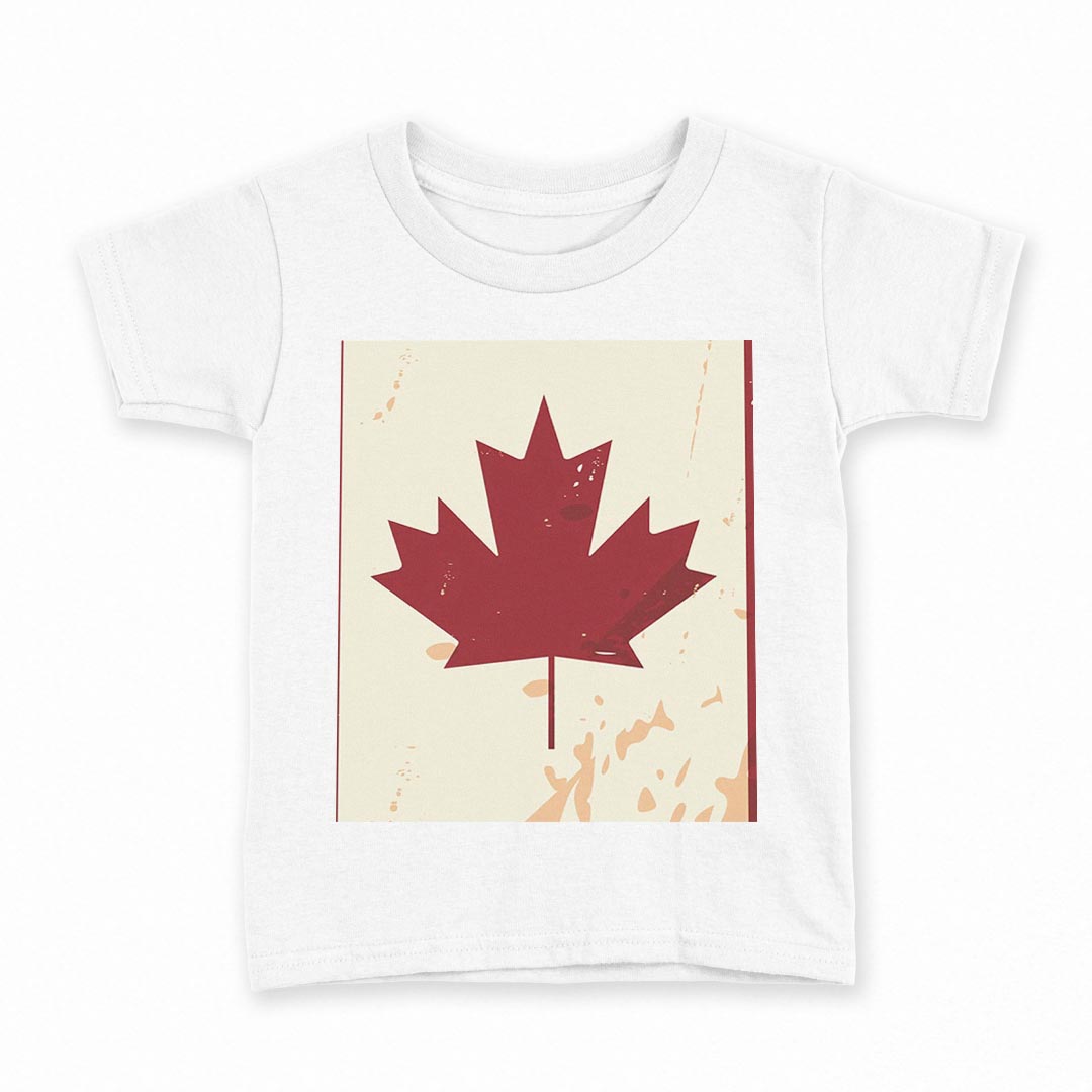 tシャツ キッズ 半袖 白地 デザイン 90 Tシャツ ティーシャツ T shirt 011611 カナダ　外国　国旗