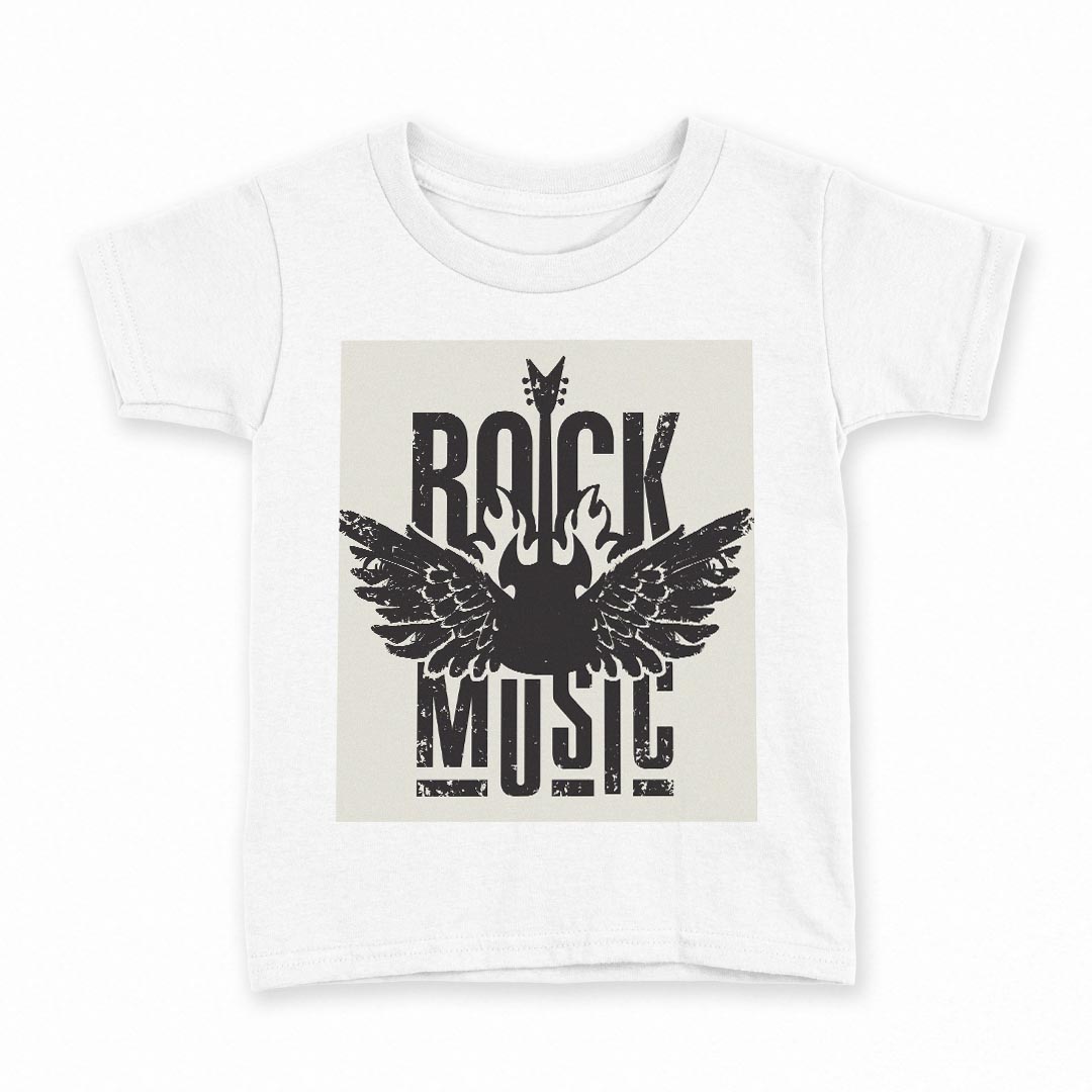 tシャツ キッズ 半袖 白地 デザイン 130 サイズ Tシャツ ティーシャツ T shirt 011660 音楽　ロック　..