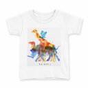tシャツ キッズ 半袖 白地 デザイン 110 サイズ Tシャツ ティーシャツ T shirt 011663 動物 アニマル 水彩(4)