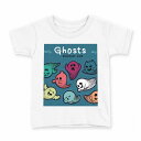 tシャツ キッズ 半袖 白地 デザイン 140 サイズ Tシャツ ティーシャツ T shirt 011692 おばけ キャラクター ゴースト(4)