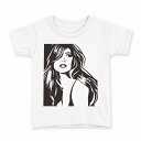 tシャツ キッズ 半袖 白地 デザイン 90 Tシャツ ティーシャツ T shirt 011699 女性 人物 イラスト(4)