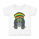 tシャツ キッズ 半袖 白地 デザイン 160 サイズ Tシャツ ティーシャツ T shirt 011717 骸骨 ドクロ レゲエ(4)